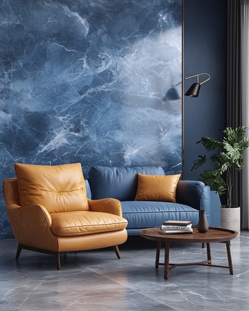 蓝色大理石背景客厅