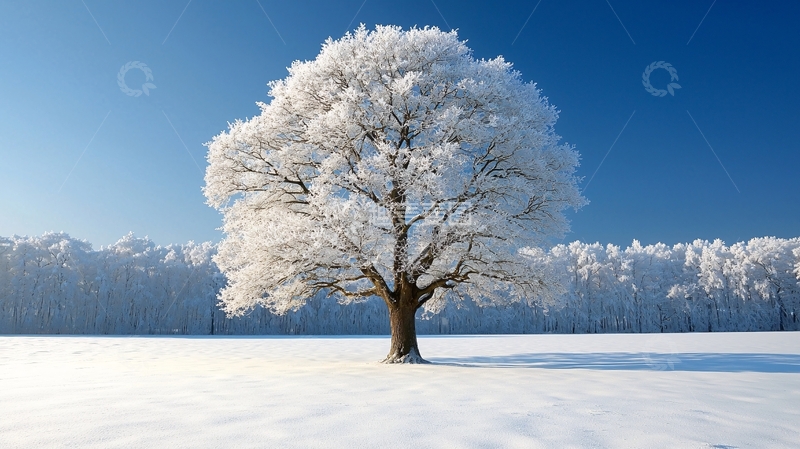 高清大图下载【趣麦麦图】冰雪覆盖的树木