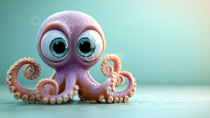 高清大图下载【趣麦麦图】呆萌卡通章鱼