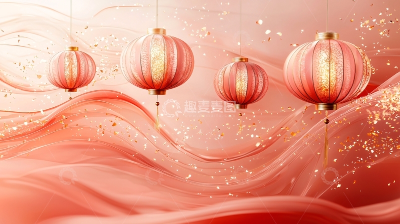 高清大图下载【趣麦麦图】粉色系灯笼