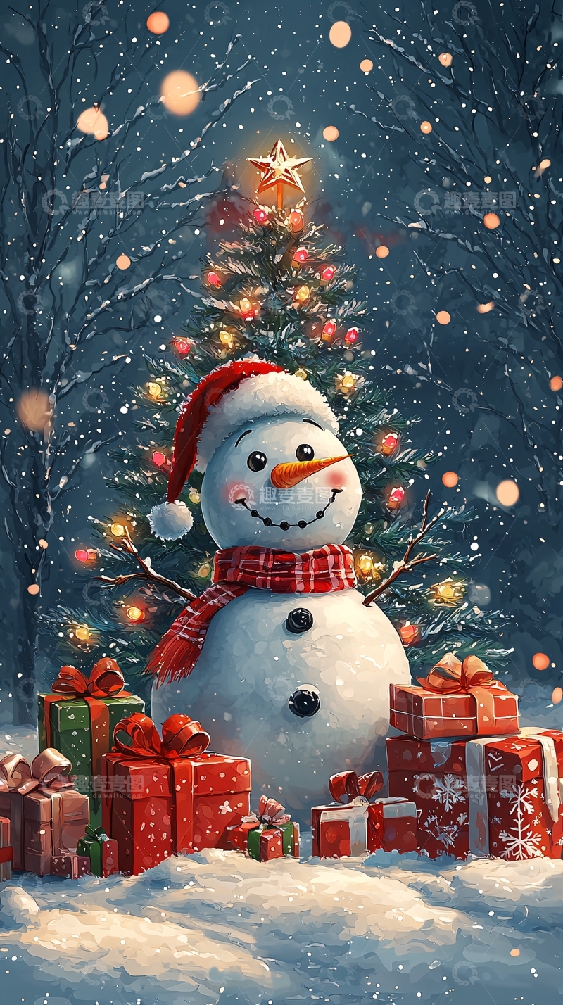 高清大图下载【趣麦麦图】圣诞雪人
