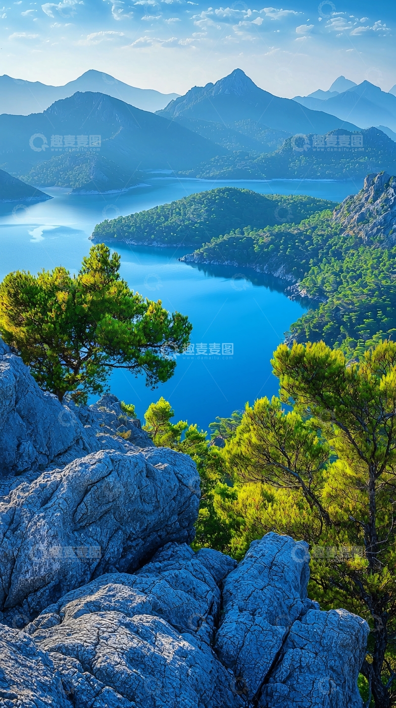 高清大图下载【趣麦麦图】山峦碧水