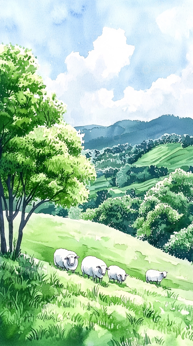 高清大图下载【趣麦麦图】水彩画