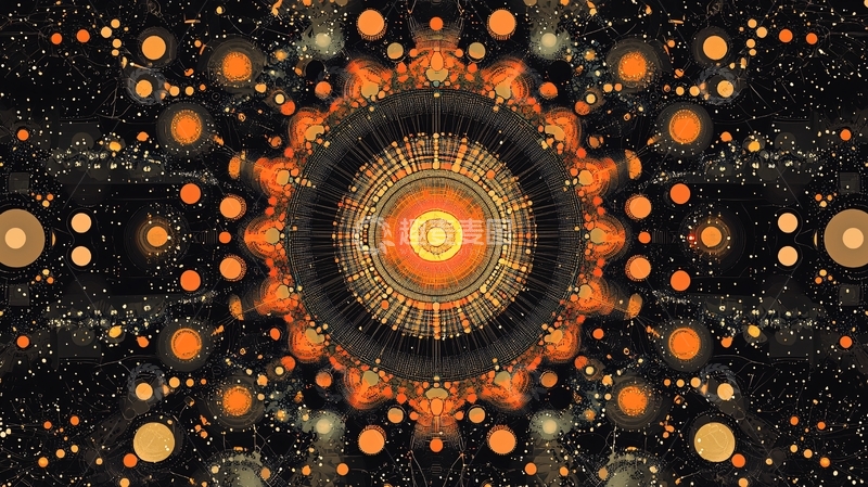 高清大图下载【趣麦麦图】金色光芒四射的中心图案