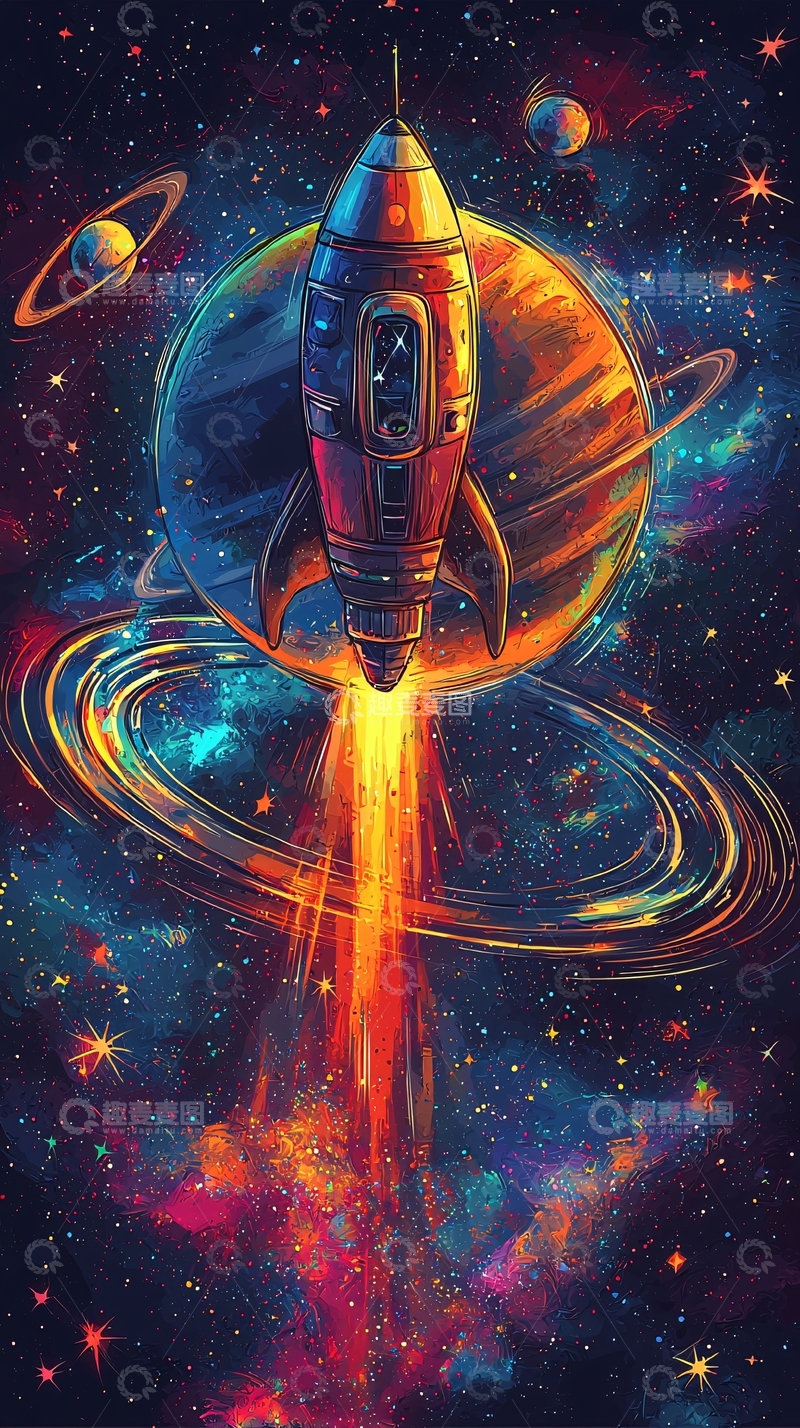 高清大图下载【趣麦麦图】宇宙飞船发射