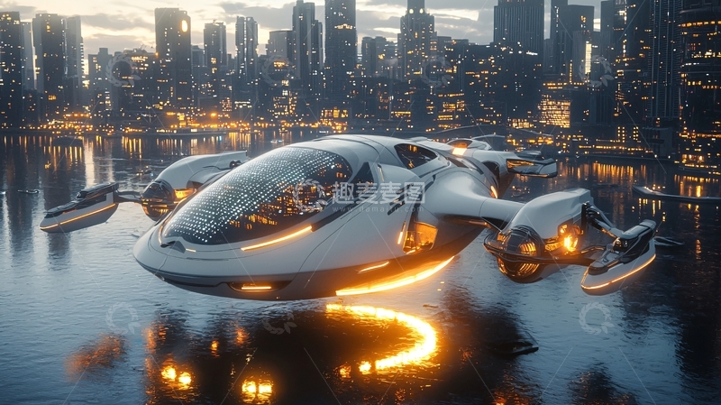 高清大图下载【趣麦麦图】未来城市飞行器