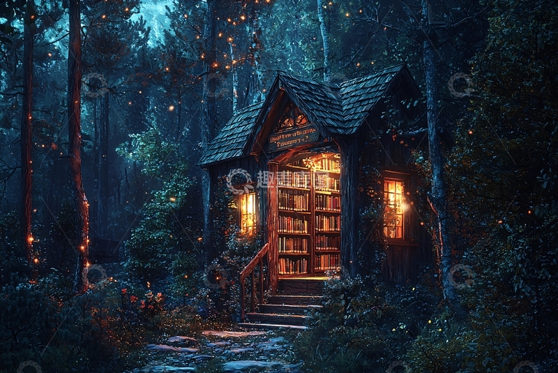 高清大图下载【趣麦麦图】森林小屋