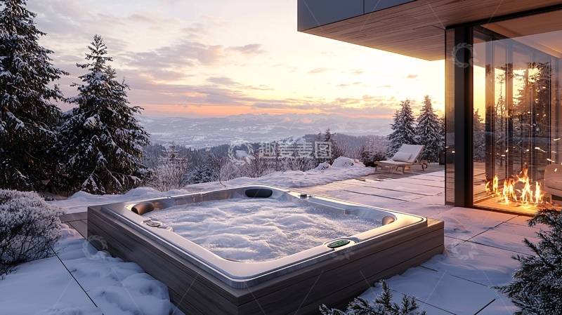 高清大图下载【趣麦麦图】室外按摩浴缸