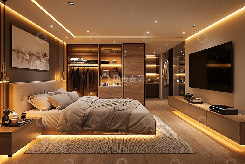 高清大图下载【趣麦麦图】现代简约卧室设计42