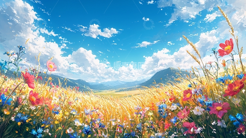 高清大图下载【趣麦麦图】阳光明媚的田园风光