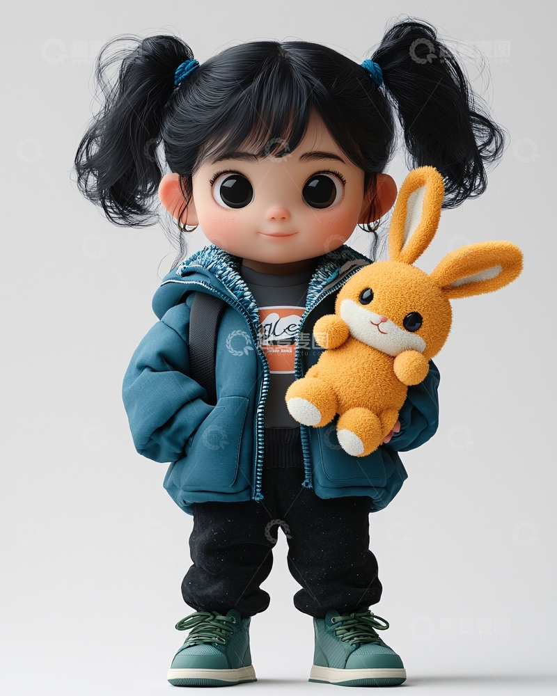 高清大图下载【趣麦麦图】可爱卡通女孩