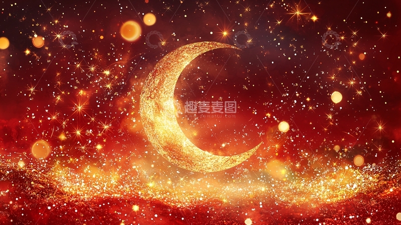 高清大图下载【趣麦麦图】火焰燃烧的新月