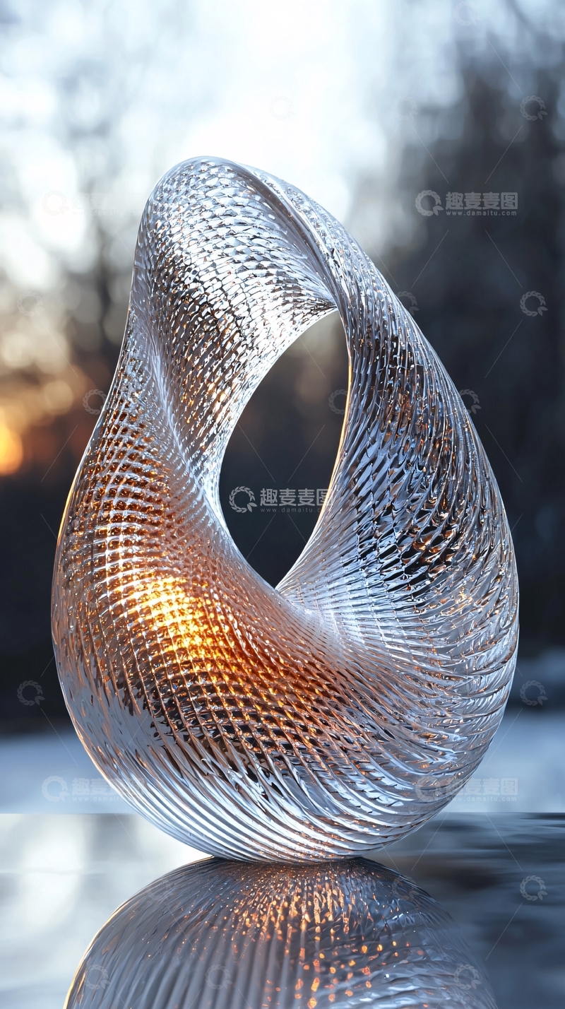 高清大图下载【趣麦麦图】抽象玻璃雕塑