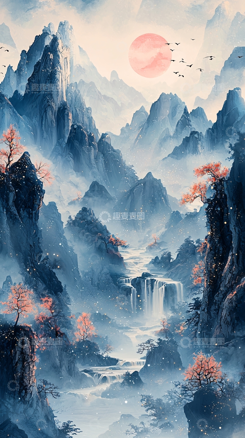 高清大图下载【趣麦麦图】水墨山水画233