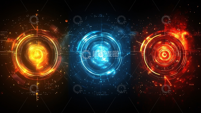 高清大图下载【趣麦麦图】能量漩涡三元素
