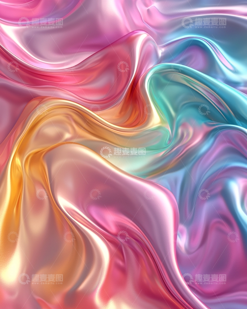 高清大图下载【趣麦麦图】彩虹丝绸质感