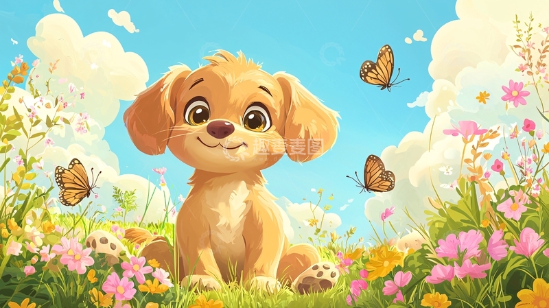 高清大图下载【趣麦麦图】可爱卡通小狗