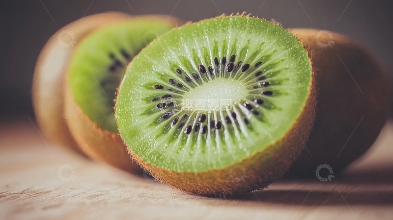高清大图下载【趣麦麦图】新鲜美味猕猴桃切片特写