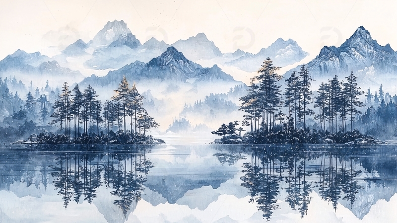 高清大图下载【趣麦麦图】水墨山水画232