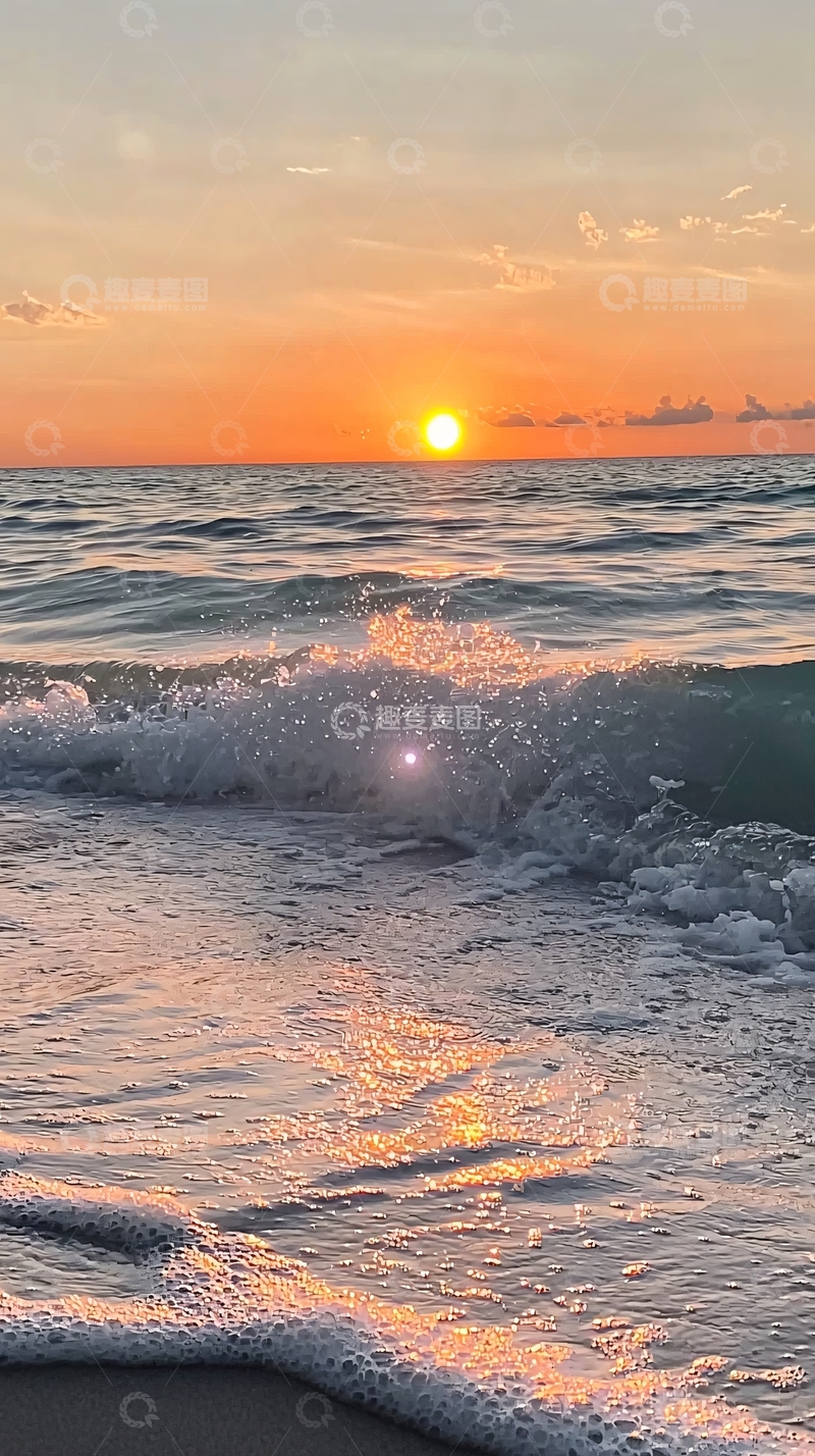 高清大图下载【趣麦麦图】海边日落