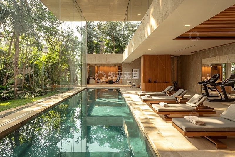 高清大图下载【趣麦麦图】室内泳池别墅
