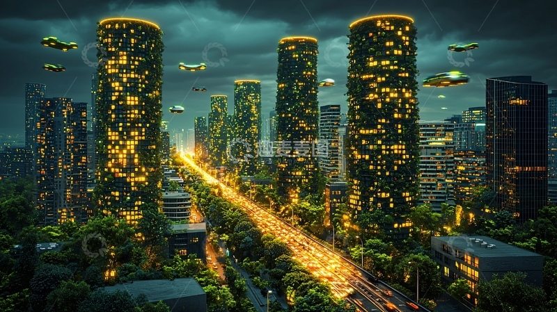 高清大图下载【趣麦麦图】未来都市夜景84