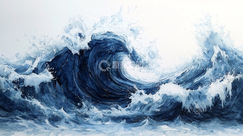 高清大图下载【趣麦麦图】波涛汹涌的蓝色海浪