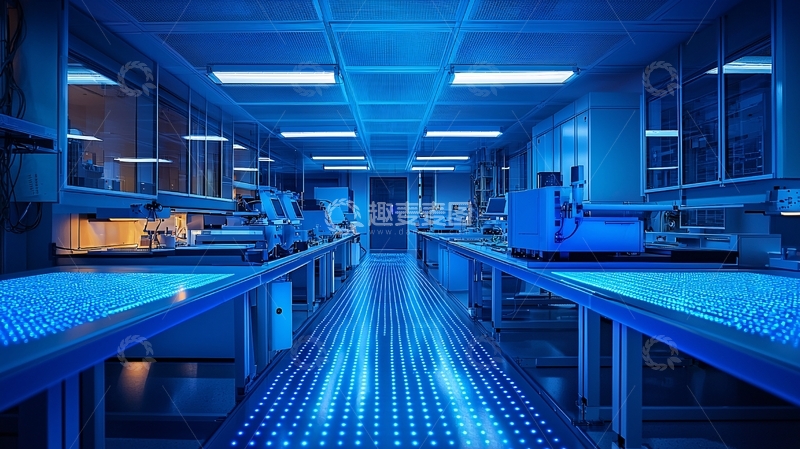 高清大图下载【趣麦麦图】蓝色调的科研实验室内部