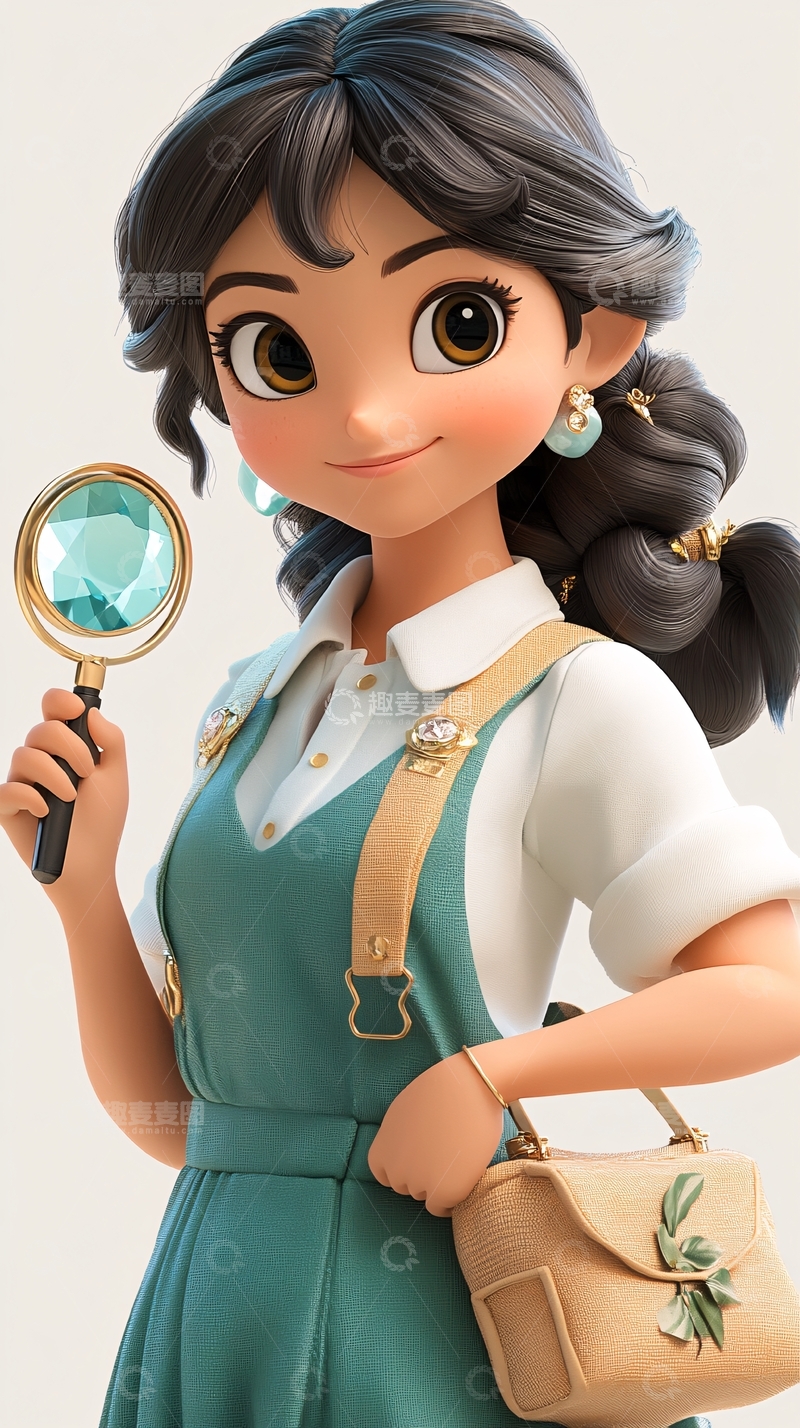 高清大图下载【趣麦麦图】可爱卡通女孩