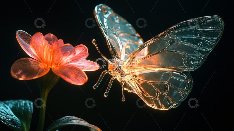 高清大图下载【趣麦麦图】透明蝴蝶
