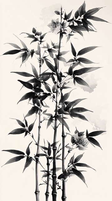水墨画竹子