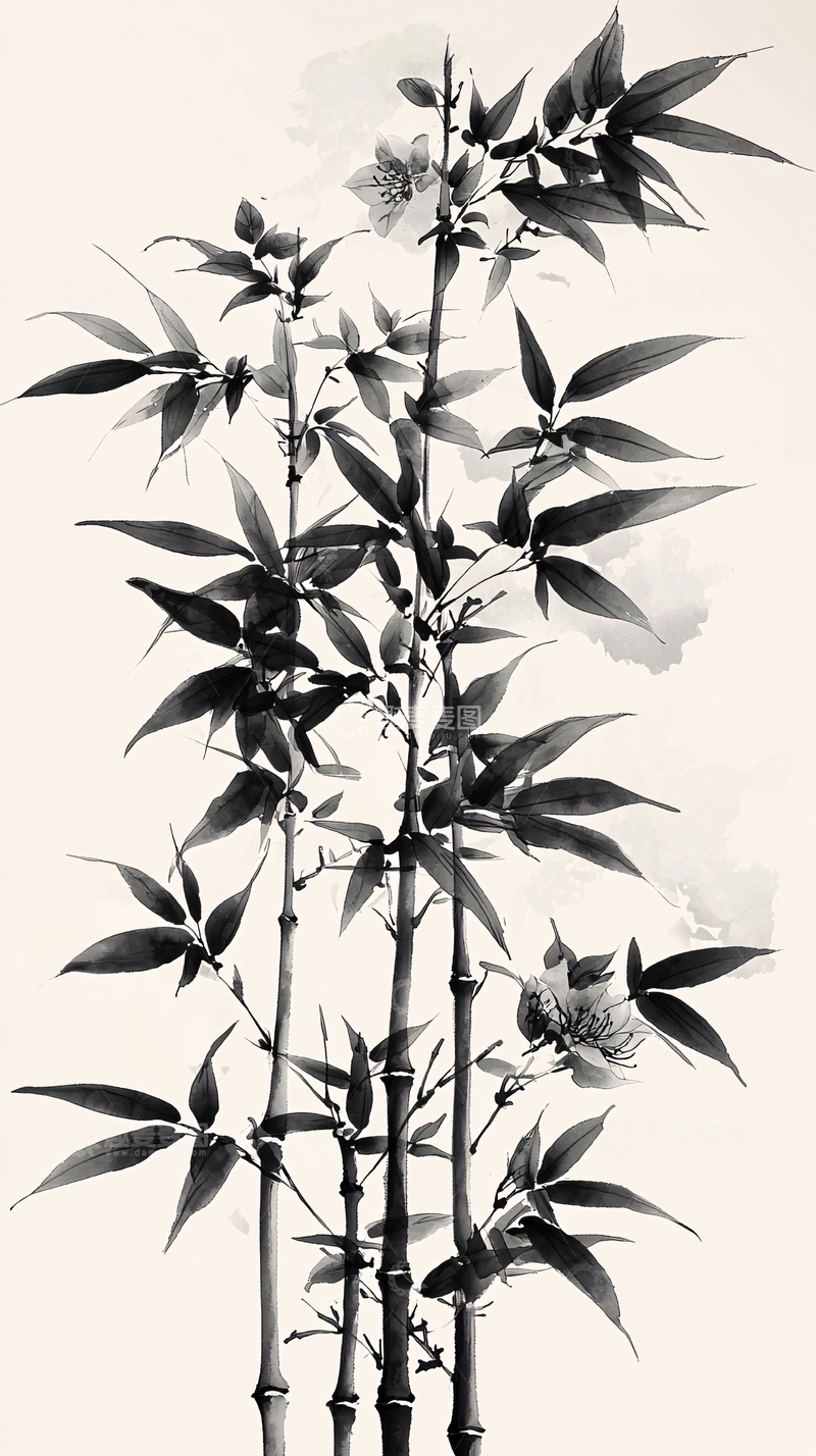 高清大图下载【趣麦麦图】水墨画竹子