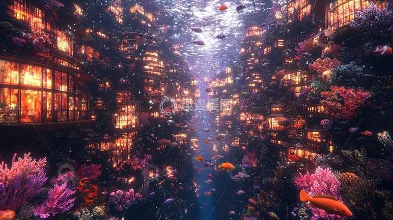 高清大图下载【趣麦麦图】海底城市