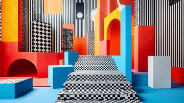 多彩几何抽象空间