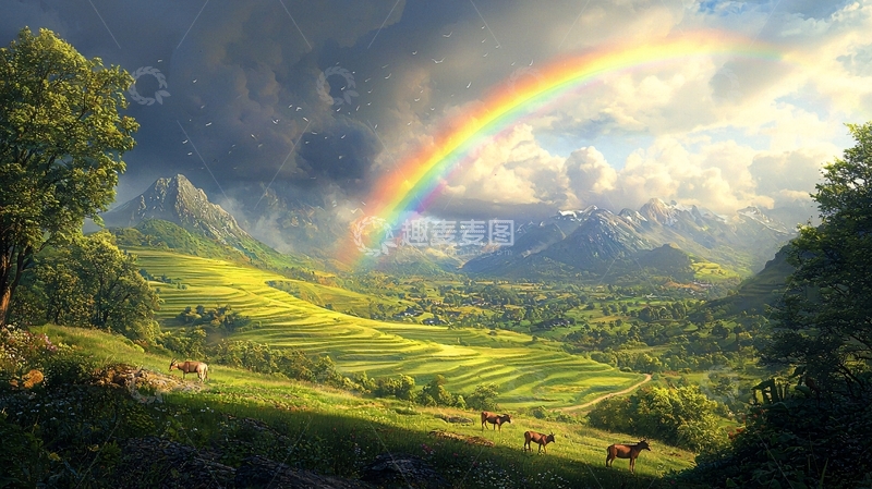 高清大图下载【趣麦麦图】彩虹山谷风景