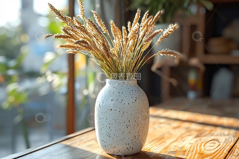 高清大图下载【趣麦麦图】简约花瓶里的干草