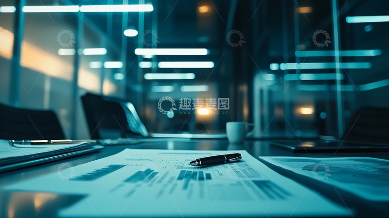 高清大图下载【趣麦麦图】办公桌上的文件和笔