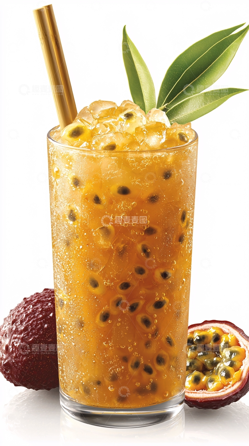 高清大图下载【趣麦麦图】冰爽百香果饮品