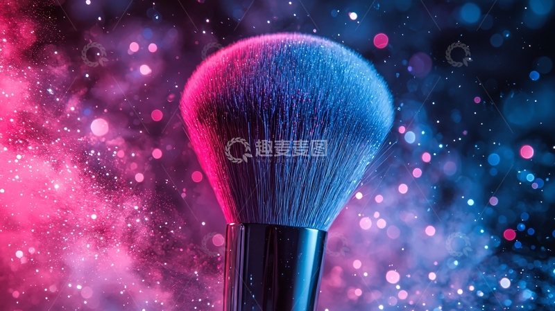 高清大图下载【趣麦麦图】化妆刷与粉末的梦幻光影