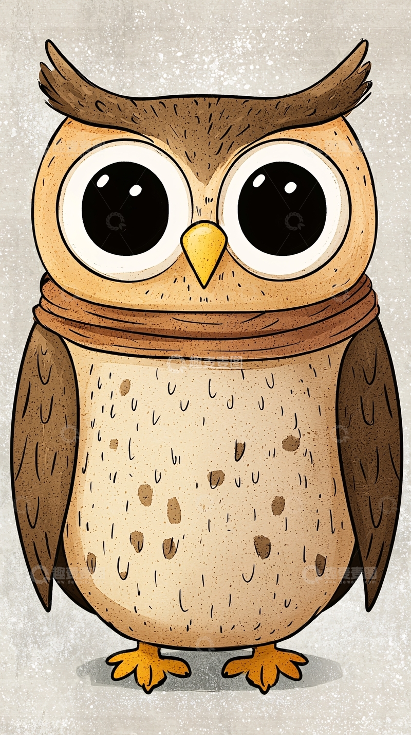 高清大图下载【趣麦麦图】可爱卡通猫头鹰