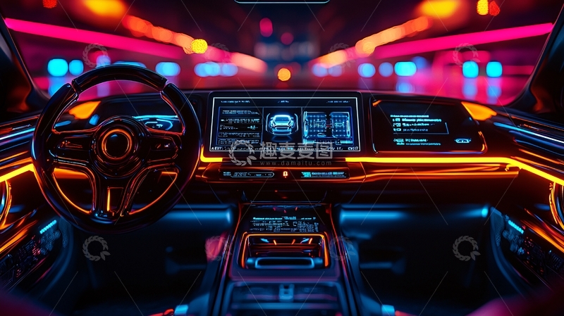 高清大图下载【趣麦麦图】科技感汽车内饰