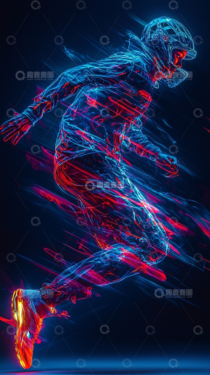 高清大图下载【趣麦麦图】赛博朋克风格摩托车手