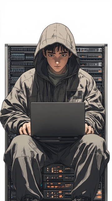 黑客少年电脑服务器