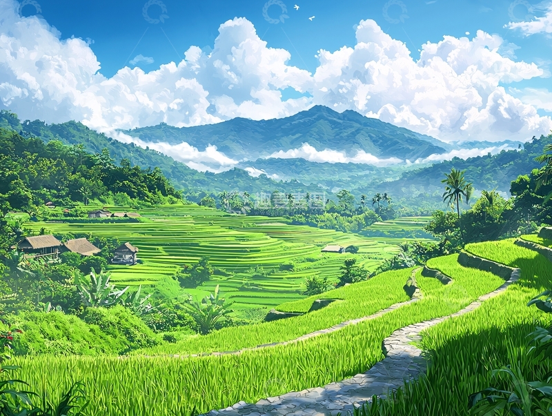 高清大图下载【趣麦麦图】梯田