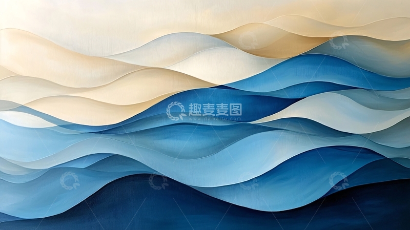 高清大图下载【趣麦麦图】抽象蓝色波浪