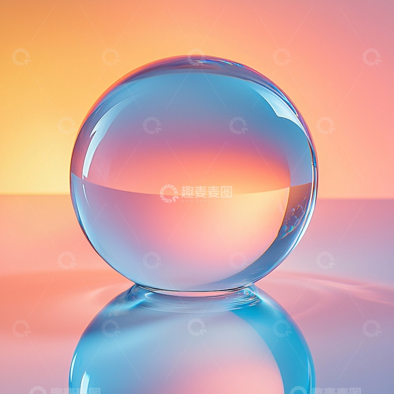 高清大图下载【趣麦麦图】光线下的蓝色水晶球