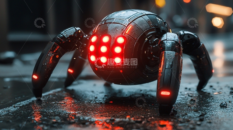 高清大图下载【趣麦麦图】未来科技蜘蛛机器人