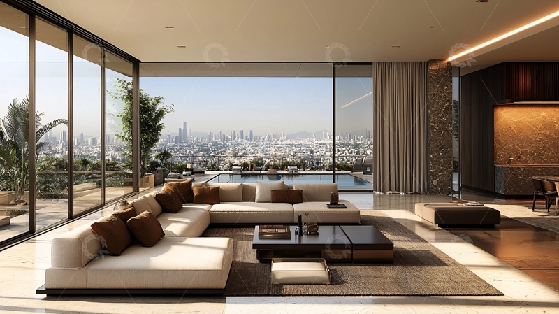 高清大图下载【趣麦麦图】现代极简风格客厅