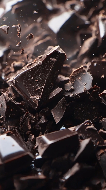 黑巧克力碎块飞溅