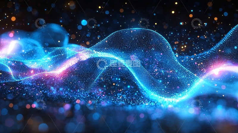 高清大图下载【趣麦麦图】蓝色能量波浪